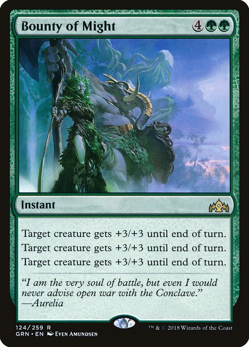 【Foil】【EN】力の報奨/Bounty of Might [GRN] 緑R No.124
