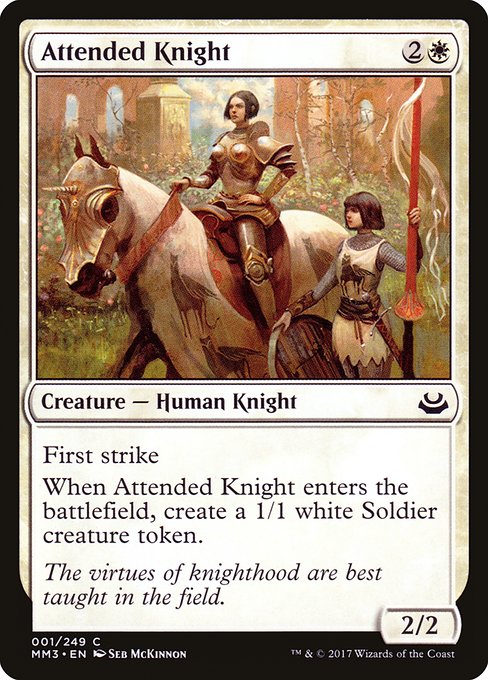 【Foil】【EN】従者つきの騎士/Attended Knight [MM3] 白C No.1