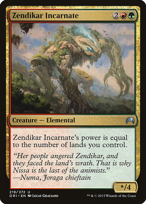 【Foil】【EN】ゼンディカーの具現/Zendikar Incarnate [ORI] 金U No.219