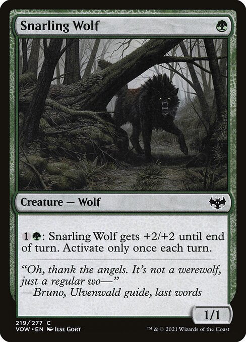 【Foil】【EN】うなる狼/Snarling Wolf [VOW] 緑C No.219