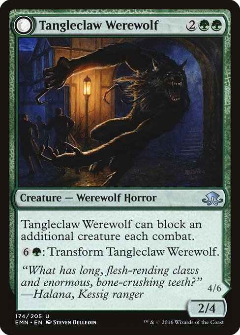 【Foil】【EN】Tangleclaw Werewolf // Fibrous Entangler [EMN] 混U No.174