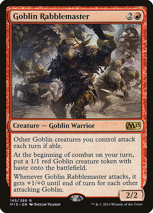 【Foil】【EN】ゴブリンの熟練扇動者/Goblin Rabblemaster [M15] 赤R No.145