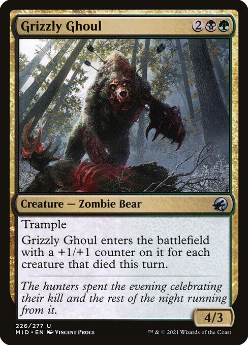 【Foil】【EN】灰色熊のグール/Grizzly Ghoul [MID] 金U No.226