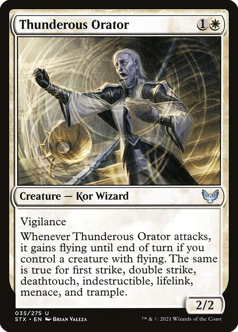 【Foil】【EN】轟く語り部/Thunderous Orator [STX] 白U No.35
