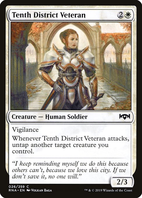 【Foil】【EN】第10管区の古参兵/Tenth District Veteran [RNA] 白C No.26