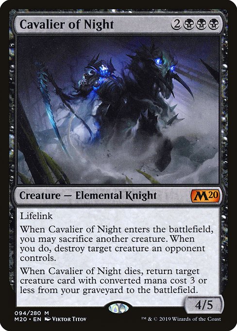 【Foil】【EN】夜の騎兵/Cavalier of Night [M20] 黒M No.94