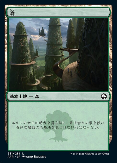【Foil】【JP】森/Forest [AFR] 無C No.281