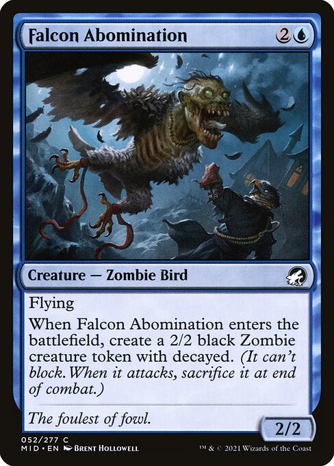 【Foil】【EN】異形の隼/Falcon Abomination [MID] 青C No.52