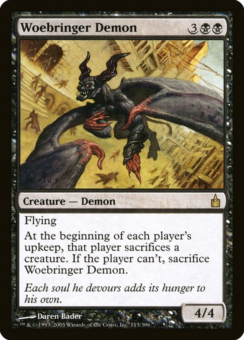 【Foil】【EN】悲哀をもたらす悪魔/Woebringer Demon [RAV] 黒R No.113