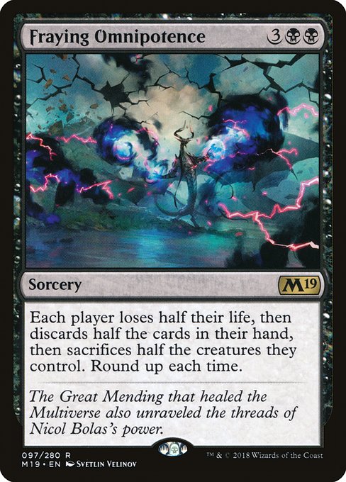 【Foil】【EN】消耗した全能/Fraying Omnipotence [M19] 黒R No.97