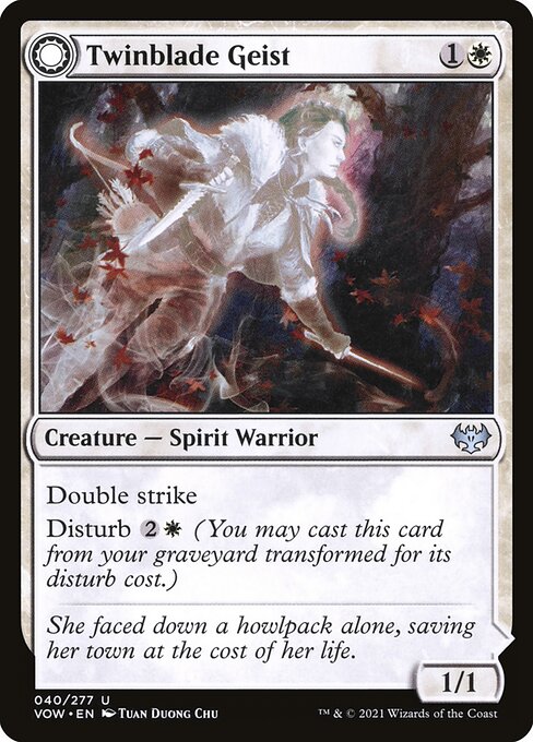 【Foil】【EN】Twinblade Geist // Twinblade Invocation [VOW] 混U No.40