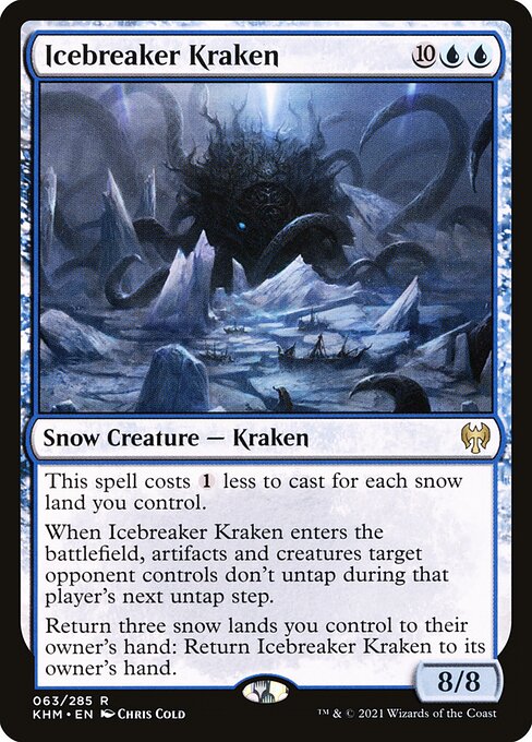 【Foil】【EN】氷砕きのクラーケン/Icebreaker Kraken [KHM] 青R No.63