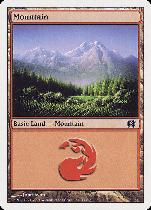 【Foil】【EN】山/Mountain [8ED] 無C No.343