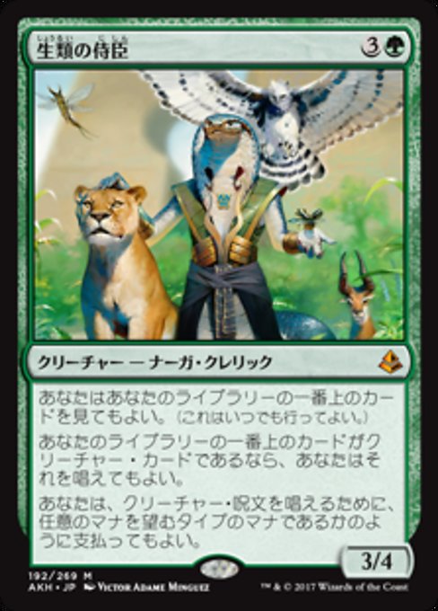 【JP】生類の侍臣/Vizier of the Menagerie [AKH] 緑M No.192