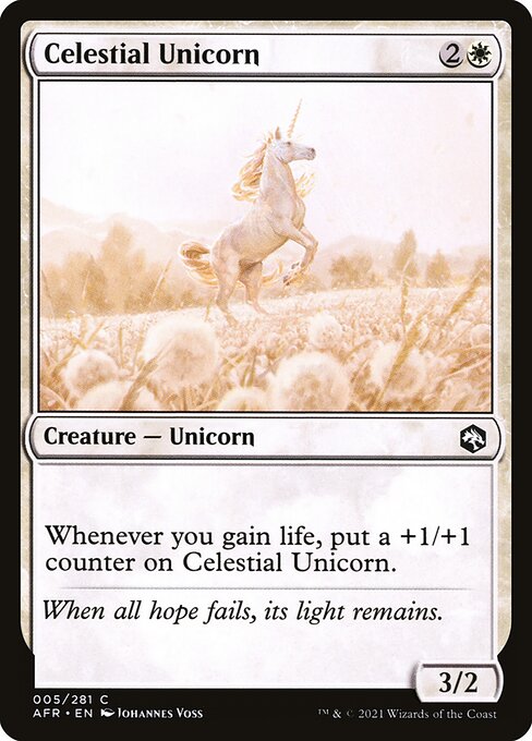 【Foil】【EN】天界のユニコーン/Celestial Unicorn [AFR] 白C No.5