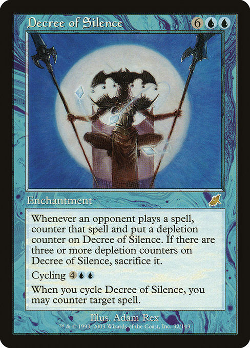 【Foil】【EN】静寂の命令/Decree of Silence [SCG] 青R No.32