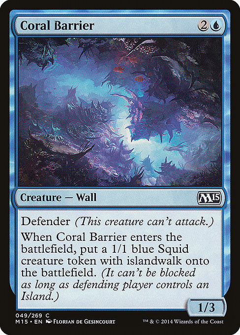 【Foil】【EN】珊瑚の障壁/Coral Barrier [M15] 青C No.49