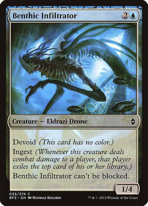 【Foil】【EN】水底の潜入者/Benthic Infiltrator [BFZ] 無C No.55