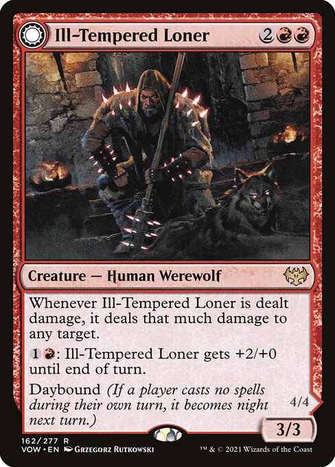 【Foil】【EN】Ill-Tempered Loner // Howlpack Avenger [VOW] 混R No.162