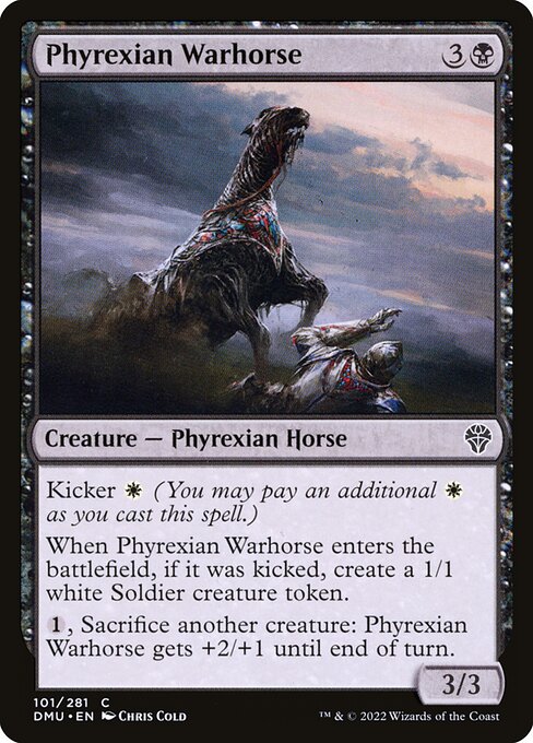 【Foil】【EN】ファイレクシアの軍馬/Phyrexian Warhorse [DMU] 黒C No.101