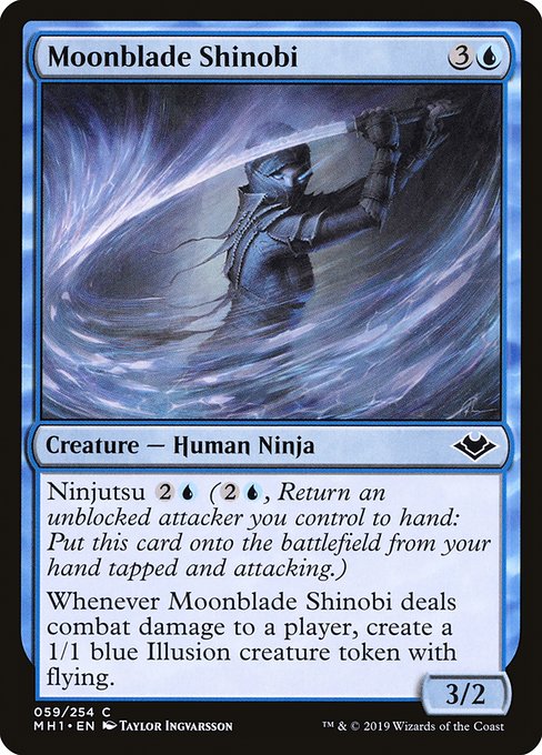 【Foil】【EN】月刃の忍び/Moonblade Shinobi [MH1] 青C No.59