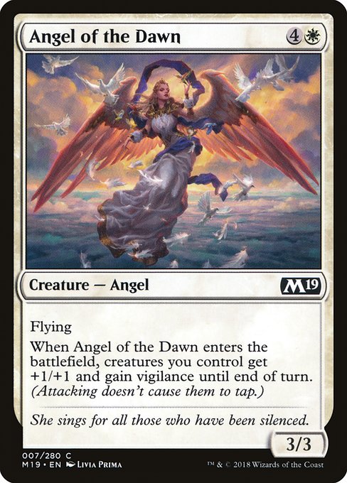 【Foil】【EN】暁の天使/Angel of the Dawn [M19] 白C No.7