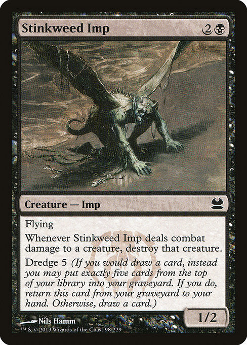 【Foil】【EN】臭い草のインプ/Stinkweed Imp [MMA] 黒C No.98