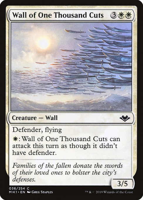 【Foil】【EN】千本刀の壁/Wall of One Thousand Cuts [MH1] 白C No.36