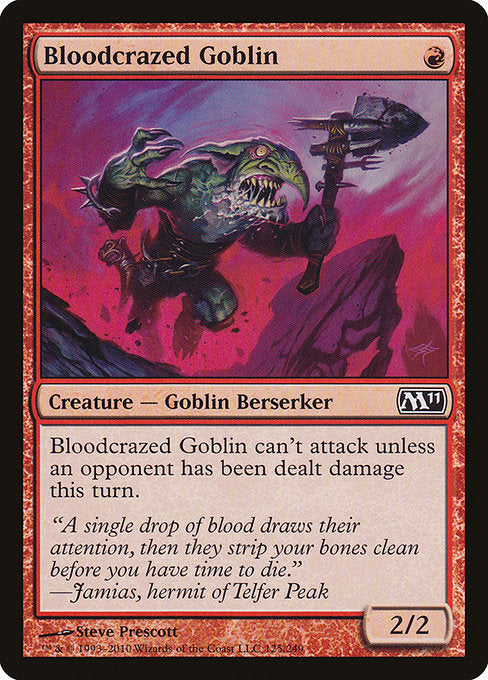 【Foil】【EN】血に狂うゴブリン/Bloodcrazed Goblin [M11] 赤C No.125