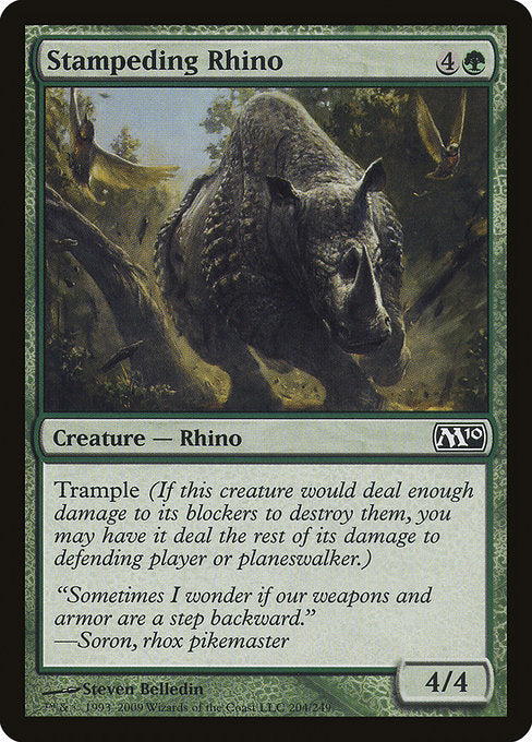 【EN】暴走するサイ/Stampeding Rhino [M10] 緑C No.204