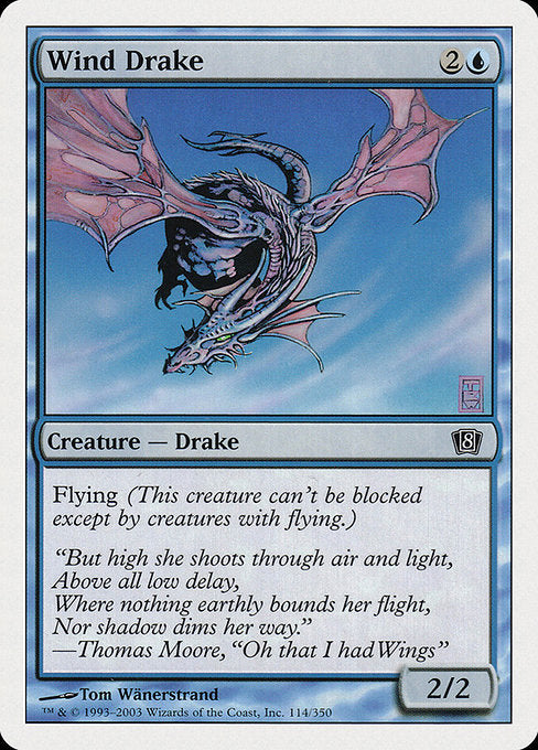 【Foil】【EN】風のドレイク/Wind Drake [8ED] 青C No.114