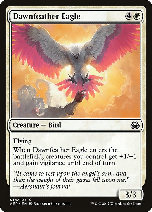 【Foil】【EN】暁羽の鷲/Dawnfeather Eagle [AER] 白C No.14