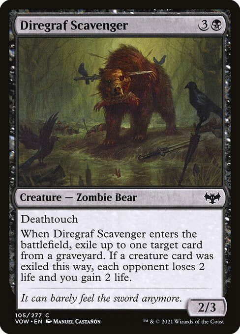 【Foil】【EN】戦墓の死体あさり/Diregraf Scavenger [VOW] 黒C No.105