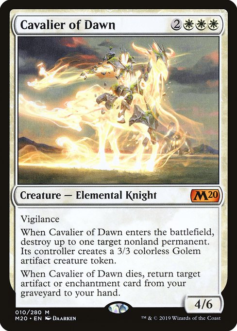 【Foil】【EN】暁の騎兵/Cavalier of Dawn [M20] 白M No.10