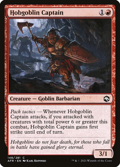【Foil】【EN】ホブゴブリンの隊長/Hobgoblin Captain [AFR] 赤C No.148