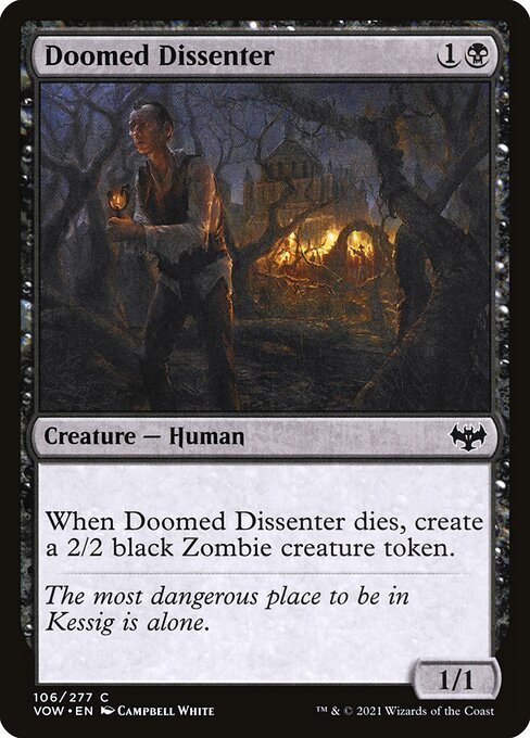 【Foil】【EN】悪運尽きた造反者/Doomed Dissenter [VOW] 黒C No.106