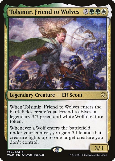 【Foil】【EN】狼の友、トルシミール/Tolsimir, Friend to Wolves [WAR] 金R No.224