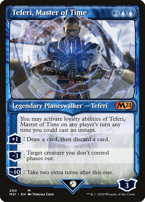 【Foil】【EN】時の支配者、テフェリー/Teferi, Master of Time [M21] 青M No.290