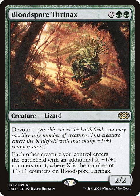 【Foil】【EN】血胞子のトリナクス/Bloodspore Thrinax [2XM] 緑R No.155