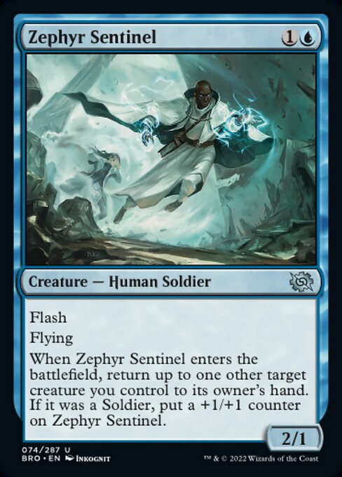 【Foil】【EN】微風の歩哨/Zephyr Sentinel [BRO] 青U No.74