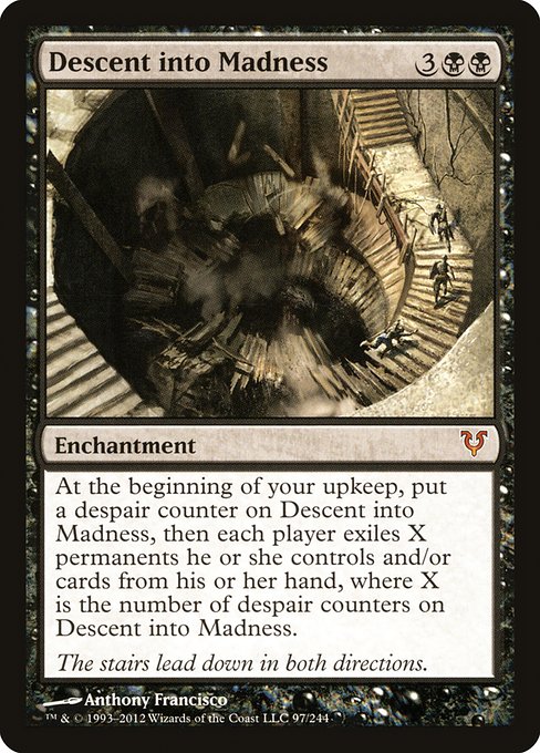 【Foil】【EN】狂気堕ち/Descent into Madness [AVR] 黒M No.97