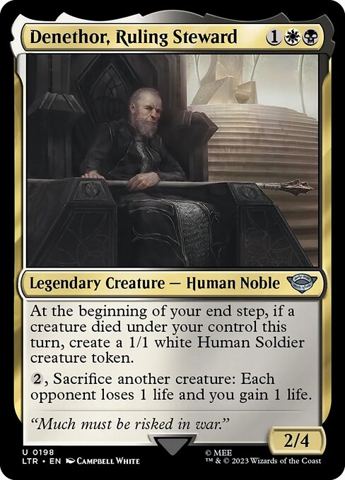 【Foil】【EN】統治する執政、デネソール/Denethor, Ruling Steward [LTR] 金U No.198