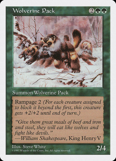 【EN】クズリの群れ/Wolverine Pack [5ED] 緑U No.344