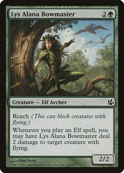 【Foil】【EN】リス・アラナの弓使い/Lys Alana Bowmaster [MOR] 緑C No.130