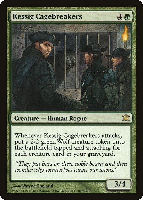 【Foil】【EN】ケッシグの檻破り/Kessig Cagebreakers [ISD] 緑R No.189
