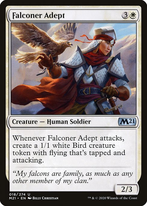【Foil】【EN】隼使いの達人/Falconer Adept [M21] 白U No.18