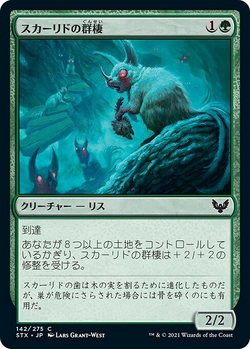 【Foil】【JP】スカーリドの群棲/Scurrid Colony [STX] 緑C No.142