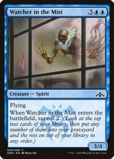 【Foil】【EN】霧から見張るもの/Watcher in the Mist [GRN] 青C No.59