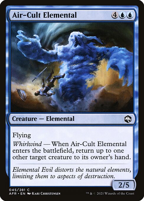 【Foil】【EN】大気教団の精霊/Air-Cult Elemental [AFR] 青C No.45