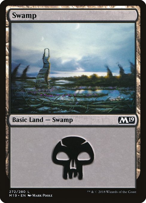 【Foil】【EN】沼/Swamp [M19] 無C No.272